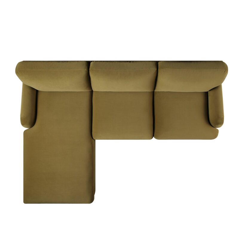 Daphnis Fudge Velvet Sofa, Grande Chaise Sofa Left Hand Facing - Image 10