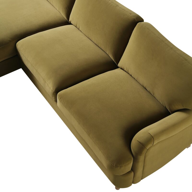 Daphnis Fudge Velvet Sofa, Grande Chaise Sofa Left Hand Facing - Image 12