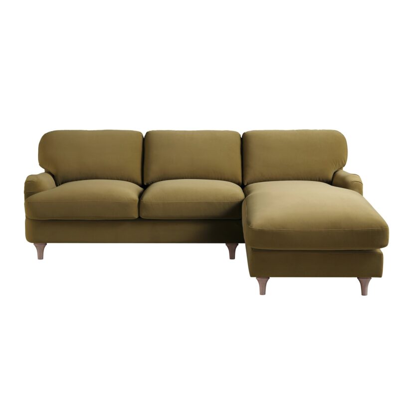 Daphnis Fudge Velvet Sofa, Grande Chaise Sofa Right Hand Facing - Image 5
