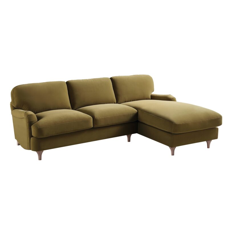 Daphnis Fudge Velvet Sofa, Grande Chaise Sofa Right Hand Facing - Image 6