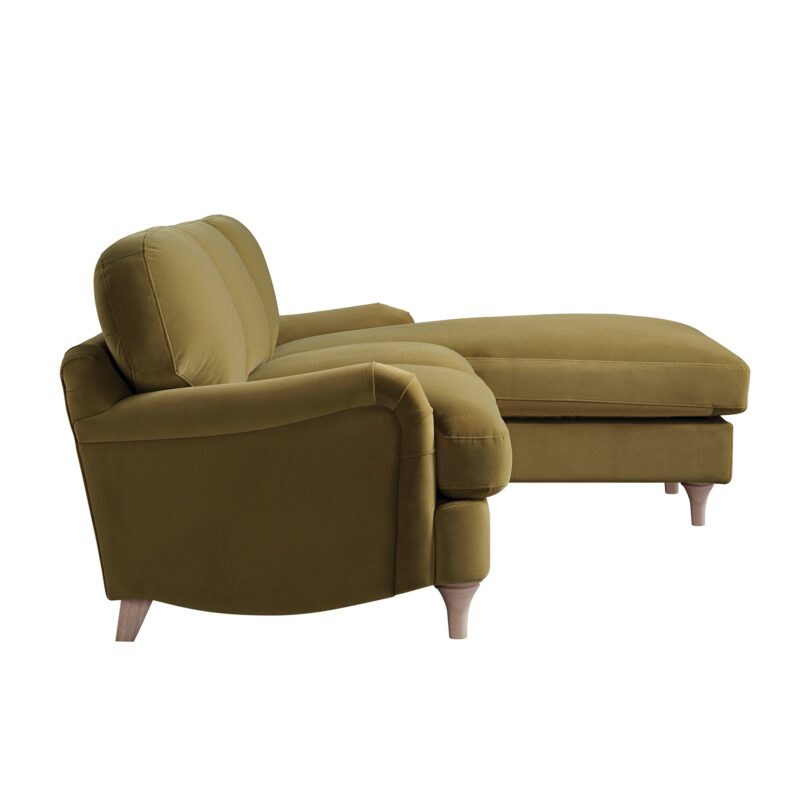 Daphnis Fudge Velvet Sofa, Grande Chaise Sofa Right Hand Facing - Image 8