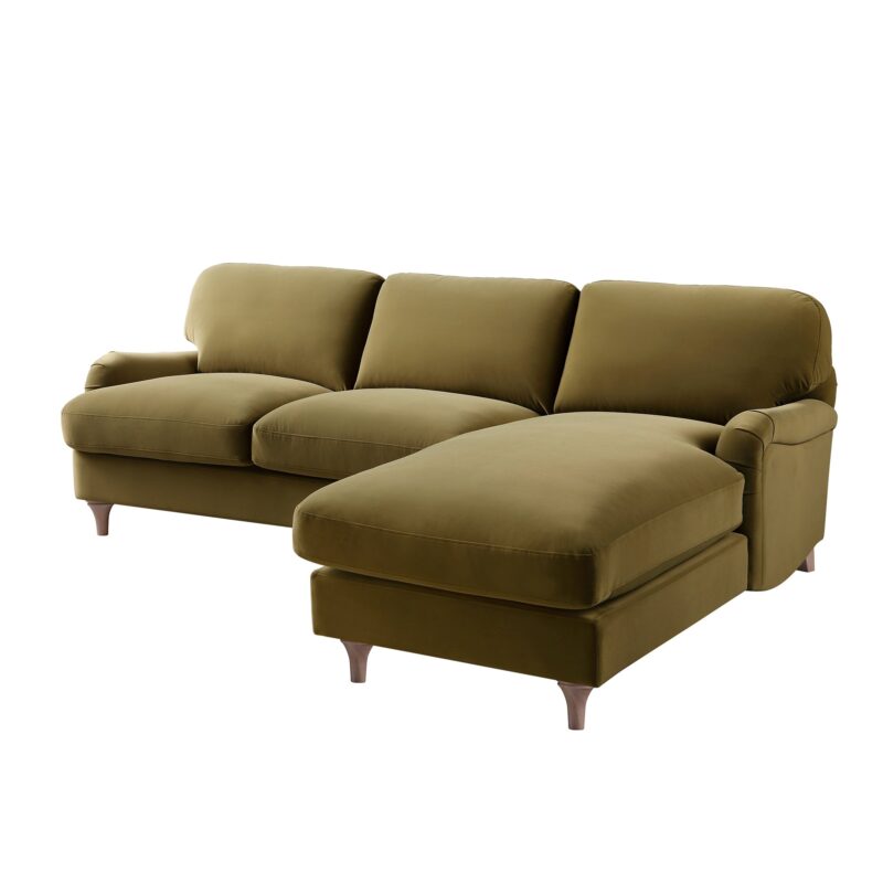 Daphnis Fudge Velvet Sofa, Grande Chaise Sofa Right Hand Facing - Image 9