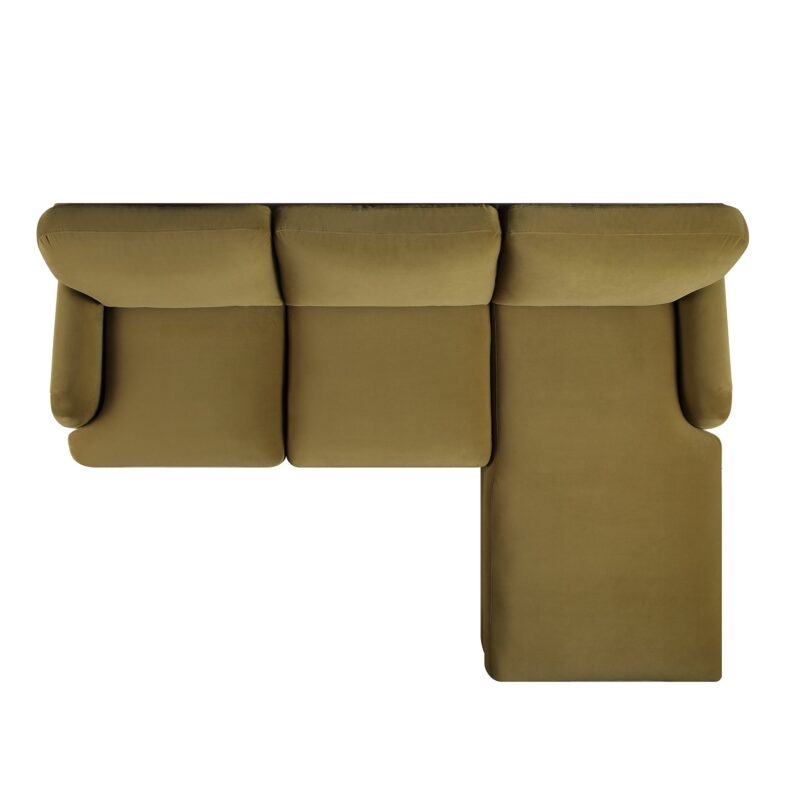 Daphnis Fudge Velvet Sofa, Grande Chaise Sofa Right Hand Facing - Image 10