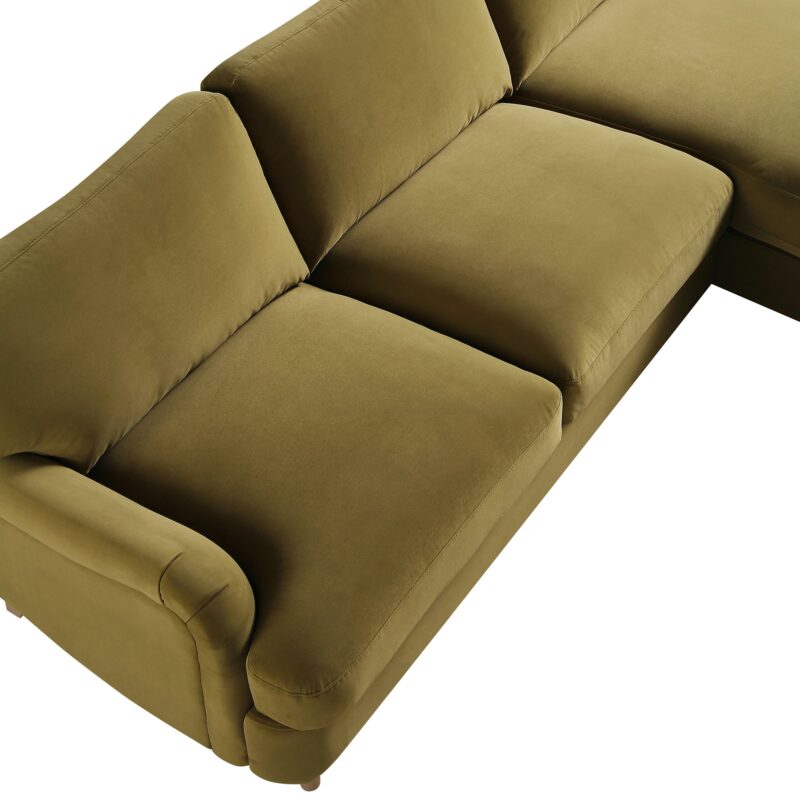Daphnis Fudge Velvet Sofa, Grande Chaise Sofa Right Hand Facing - Image 12