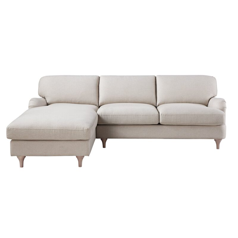Daphnis Oatmeal Fabric Sofa, Grande Chaise Sofa Left Hand Facing - Image 5