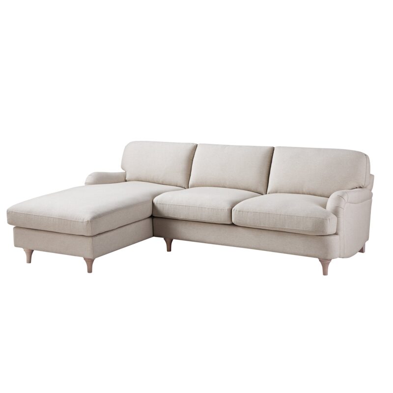 Daphnis Oatmeal Fabric Sofa, Grande Chaise Sofa Left Hand Facing - Image 6