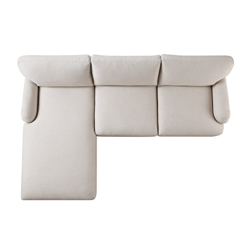 Daphnis Oatmeal Fabric Sofa, Grande Chaise Sofa Left Hand Facing - Image 8