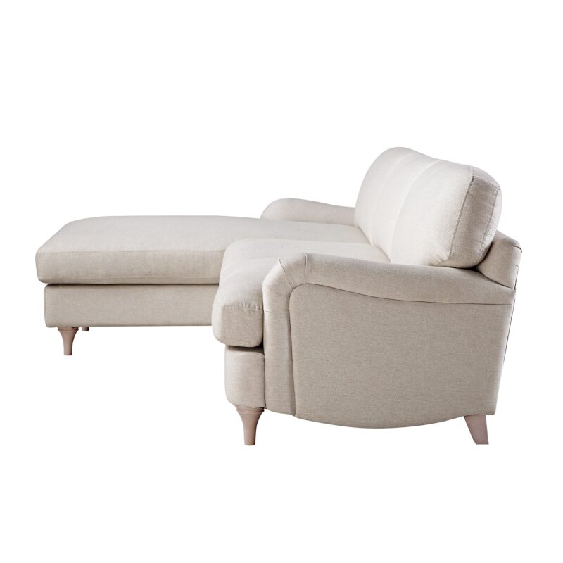 Daphnis Oatmeal Fabric Sofa, Grande Chaise Sofa Left Hand Facing - Image 9
