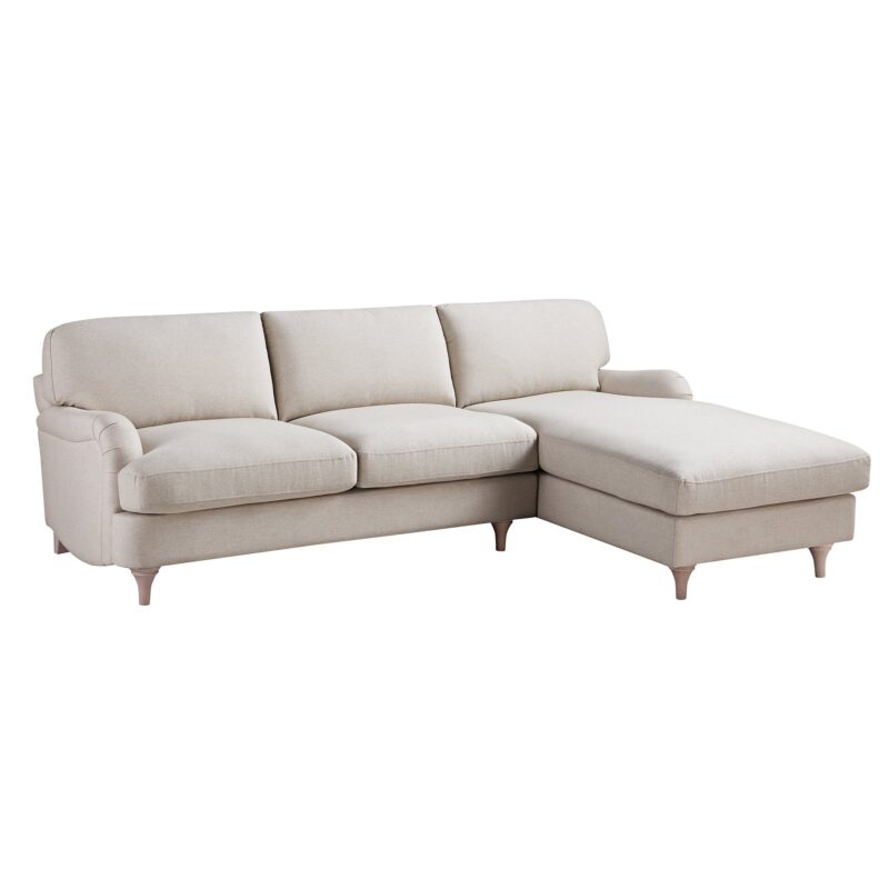Daphnis Oatmeal Fabric Sofa, Grande Chaise Sofa Right Hand Facing - Image 5