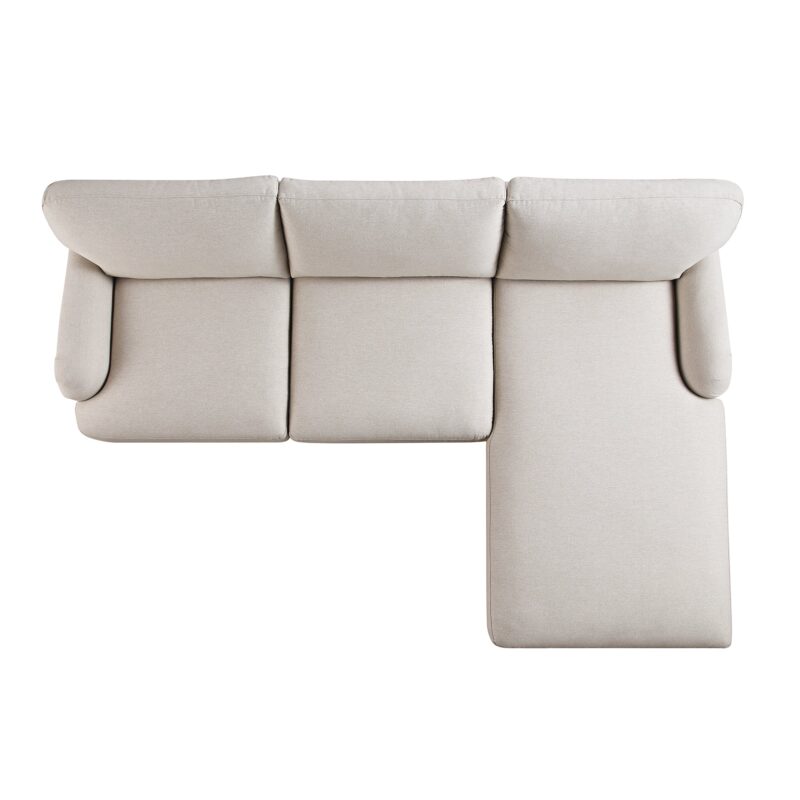 Daphnis Oatmeal Fabric Sofa, Grande Chaise Sofa Right Hand Facing - Image 7