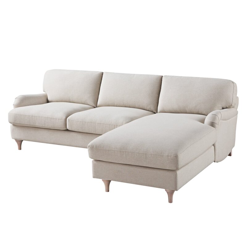 Daphnis Oatmeal Fabric Sofa, Grande Chaise Sofa Right Hand Facing - Image 9