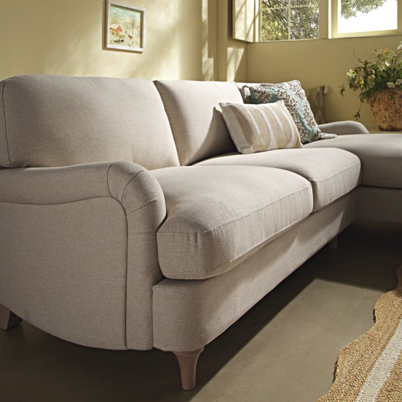 Daphnis Oatmeal Fabric Sofa, Grande Chaise Sofa Right Hand Facing - Image 3