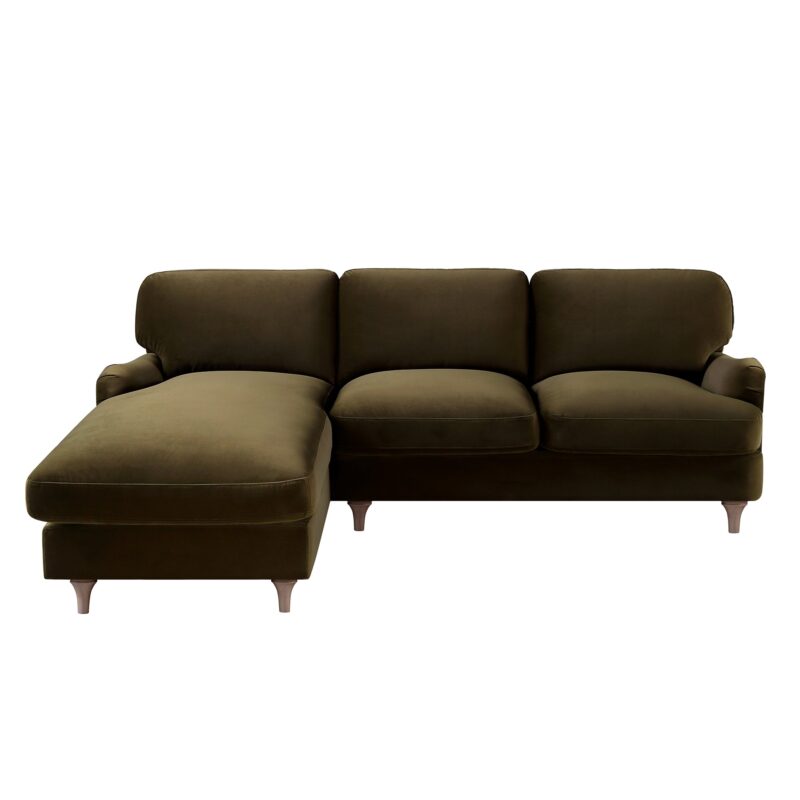 Daphnis Seaweed Velvet Sofa, Grande Chaise Sofa Left Hand Facing - Image 5