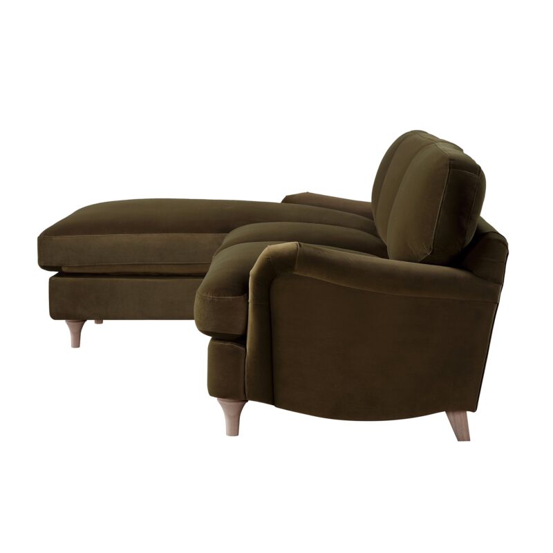Daphnis Seaweed Velvet Sofa, Grande Chaise Sofa Left Hand Facing - Image 8