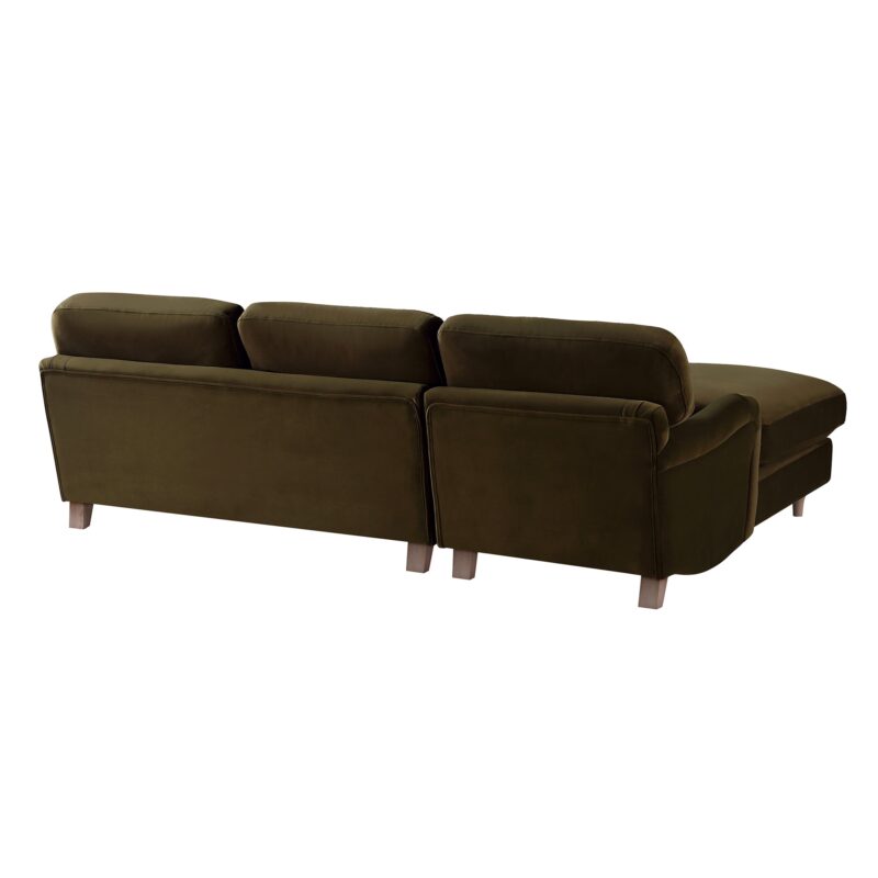 Daphnis Seaweed Velvet Sofa, Grande Chaise Sofa Left Hand Facing - Image 11