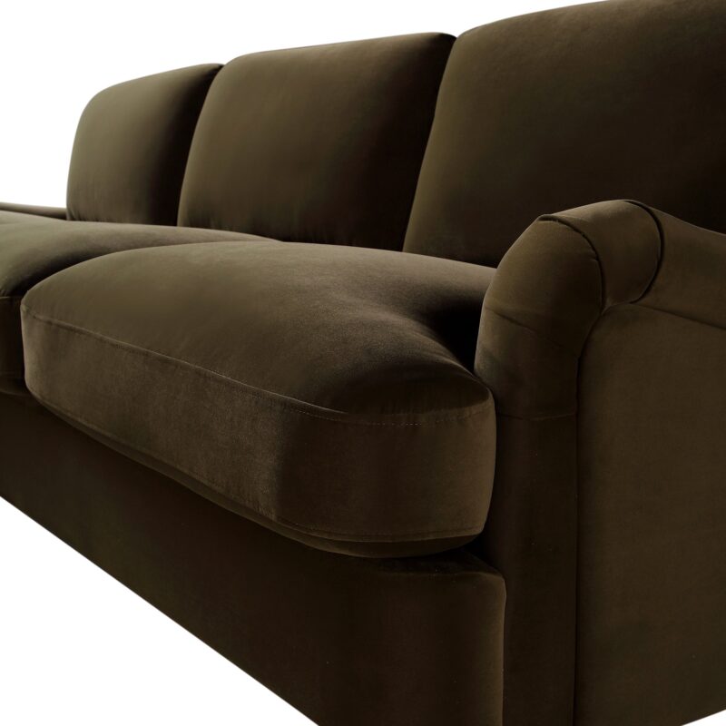 Daphnis Seaweed Velvet Sofa, Grande Chaise Sofa Left Hand Facing - Image 13