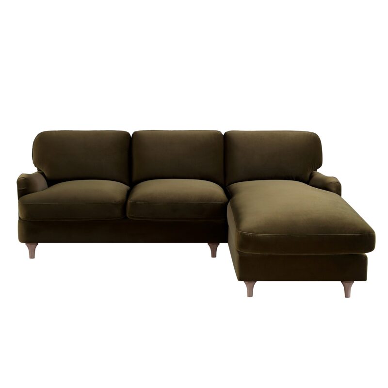 Daphnis Seaweed Velvet Sofa, Grande Chaise Sofa Right Hand Facing - Image 5