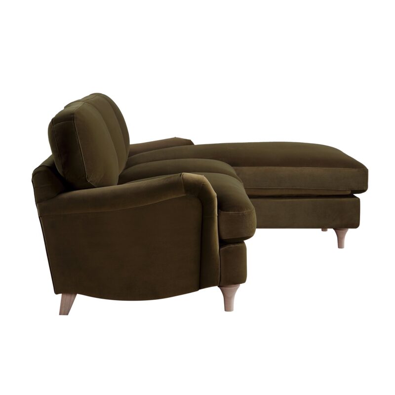 Daphnis Seaweed Velvet Sofa, Grande Chaise Sofa Right Hand Facing - Image 8