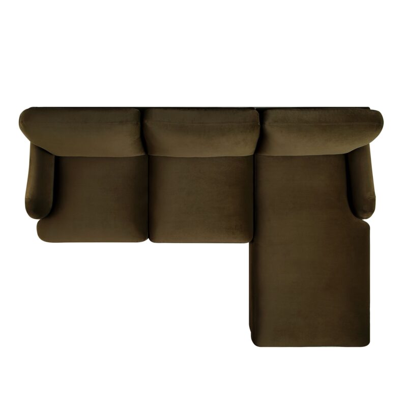 Daphnis Seaweed Velvet Sofa, Grande Chaise Sofa Right Hand Facing - Image 10