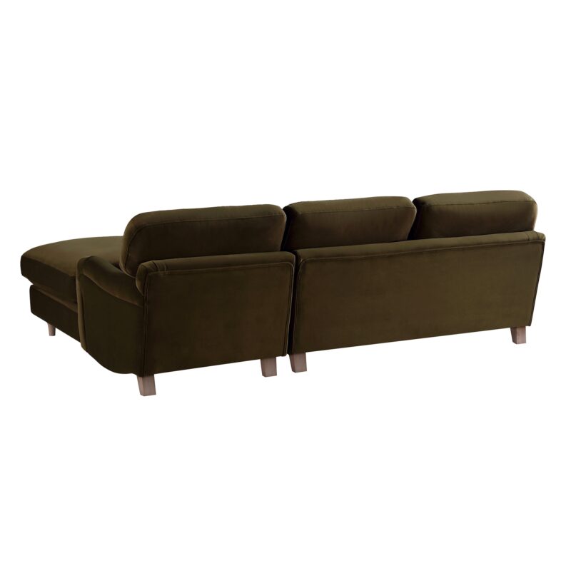 Daphnis Seaweed Velvet Sofa, Grande Chaise Sofa Right Hand Facing - Image 11