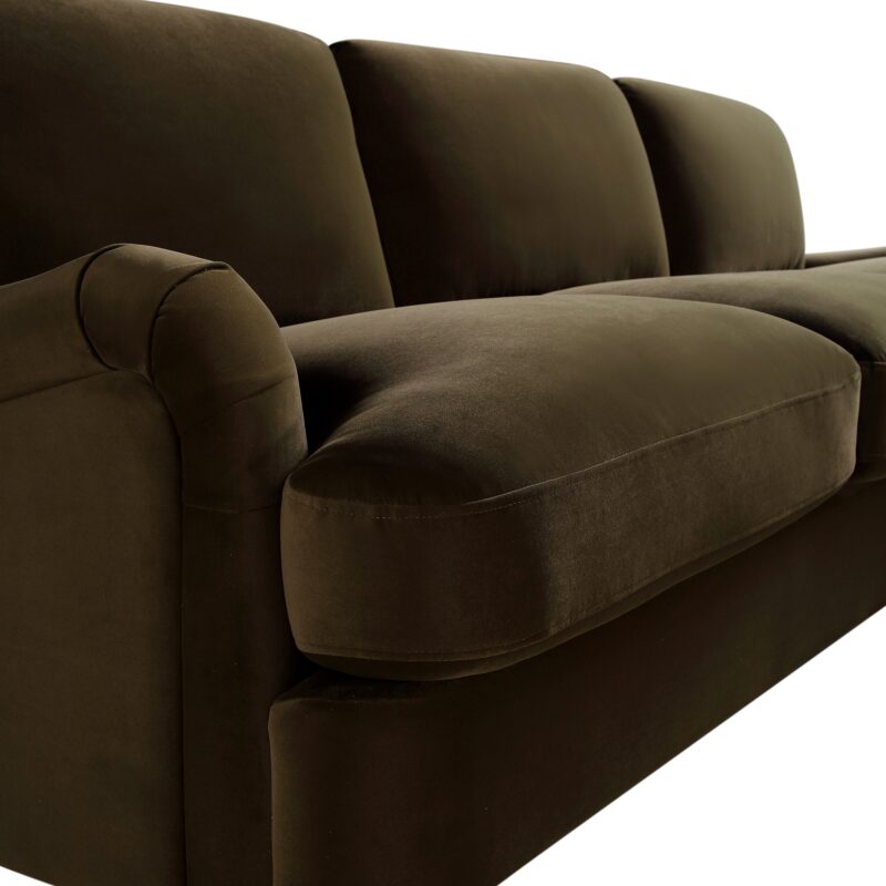 Daphnis Seaweed Velvet Sofa, Grande Chaise Sofa Right Hand Facing - Image 13