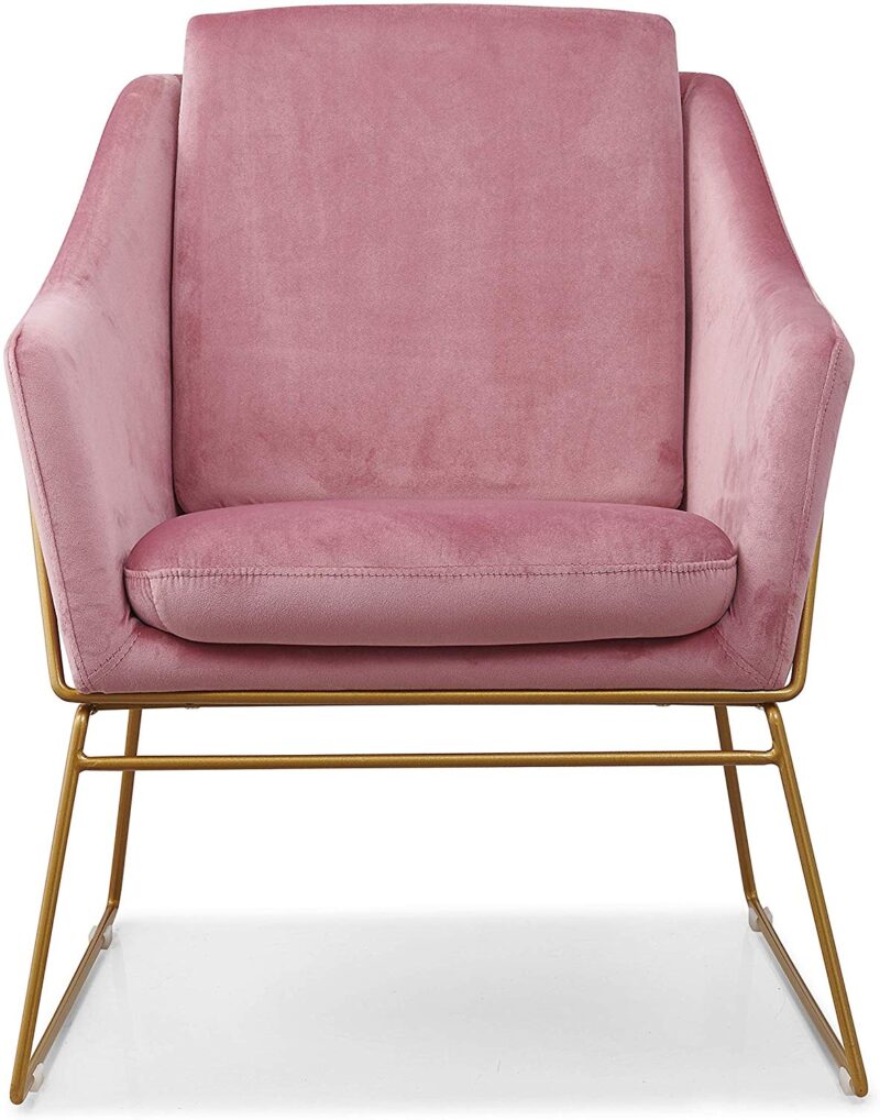 Hedy Accent Chair in Pink Velvet - Image 2