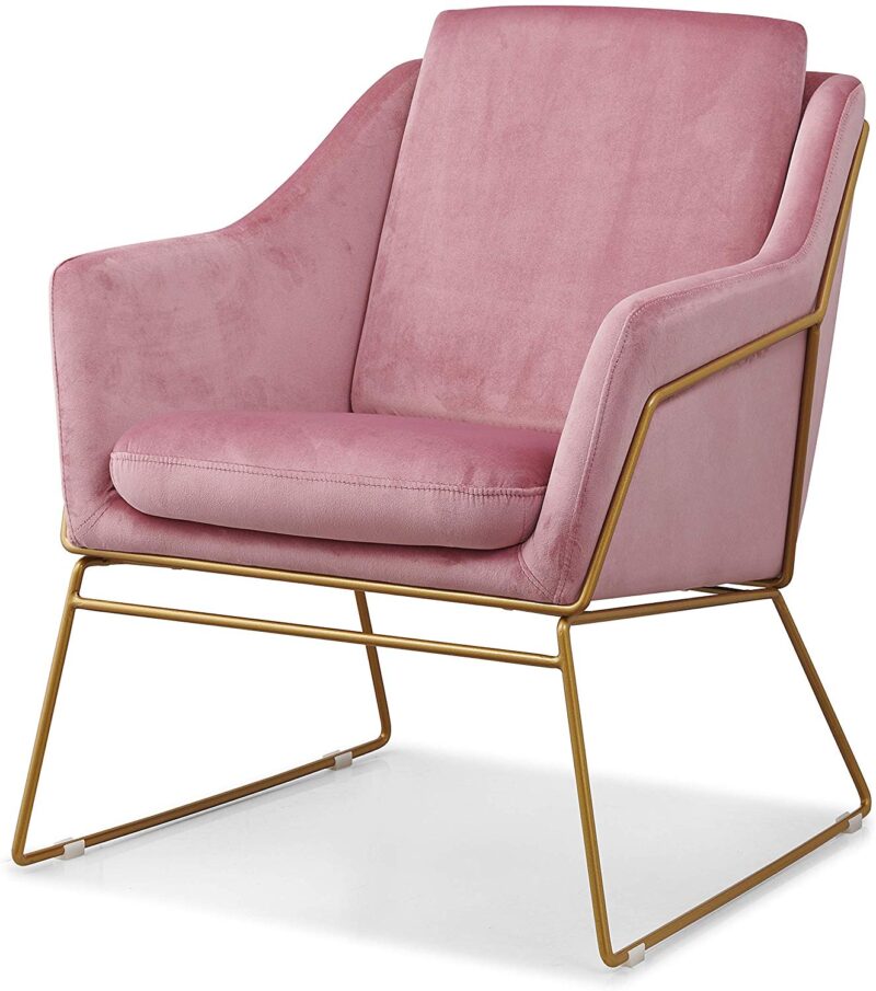 Hedy Accent Chair in Pink Velvet - Image 3