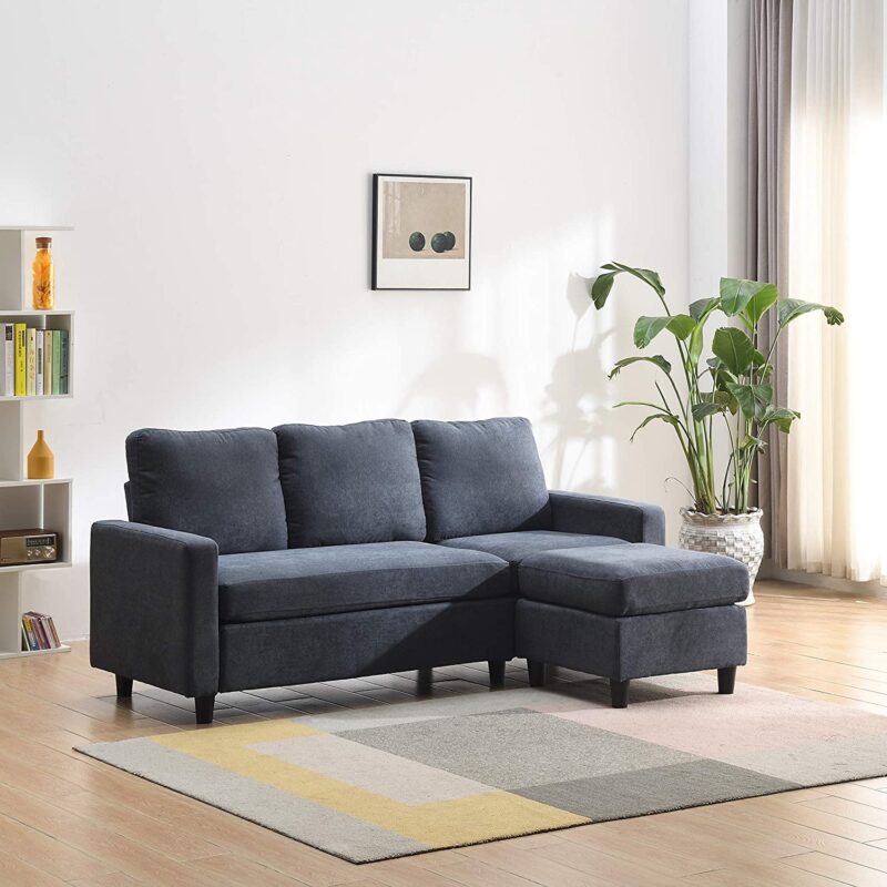 Campbell 3 Seater Sofa with Reversible Chaise in Dark Grey - Image 2