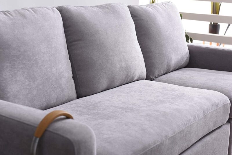 Campbell 3 Seater Sofa with Reversible Chaise in Light Grey - Image 6