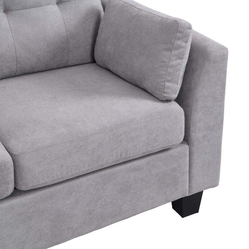 Brunswick Large 4-Seater Storage Chaise Sofa in Light Grey - Image 11