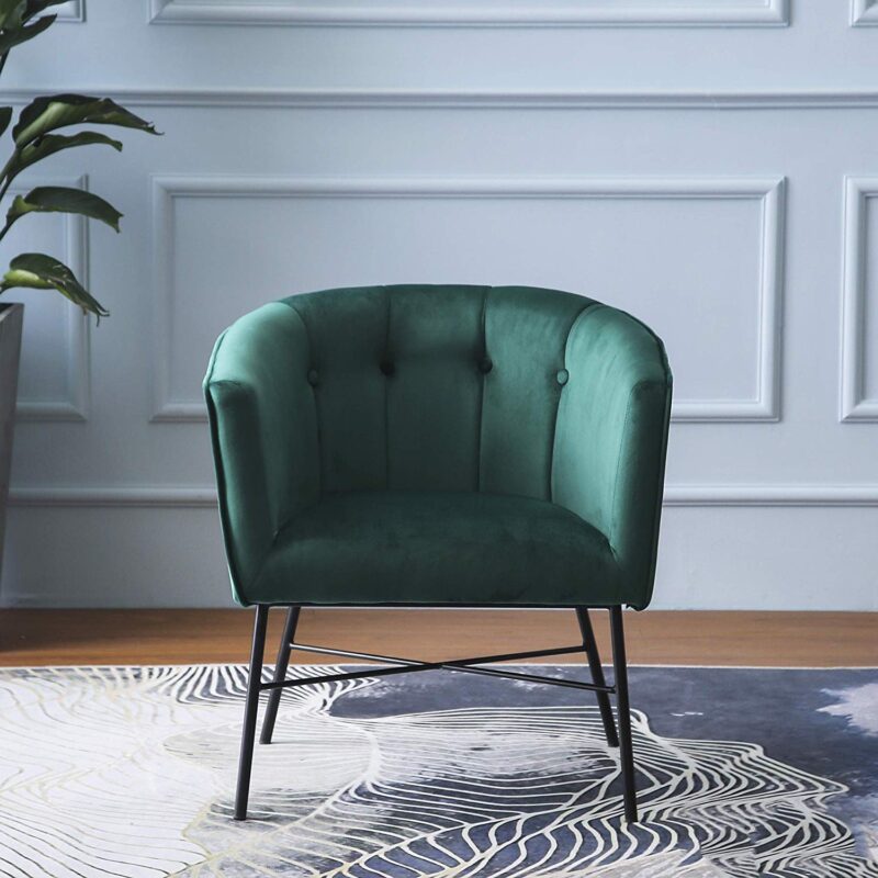 Aurelie Tub Chair in Emerald Green Velvet - Image 2