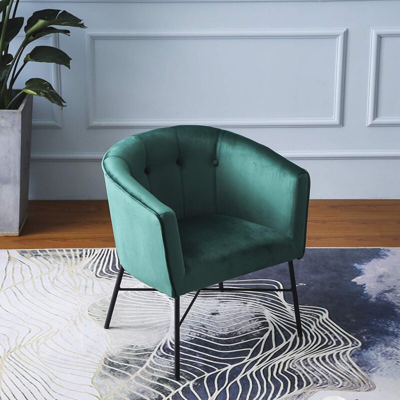 Aurelie Tub Chair in Emerald Green Velvet - Image 3