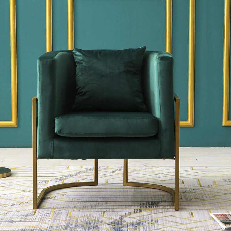Gracie Accent Chair in Green Velvet - Image 2