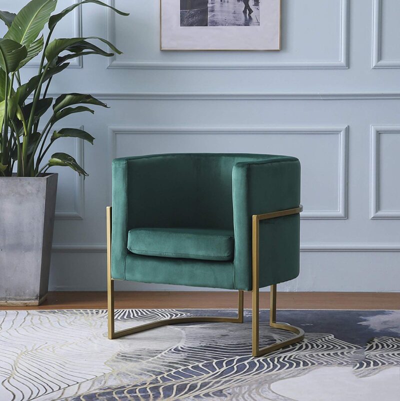 Gracie Accent Chair in Green Velvet - Image 3