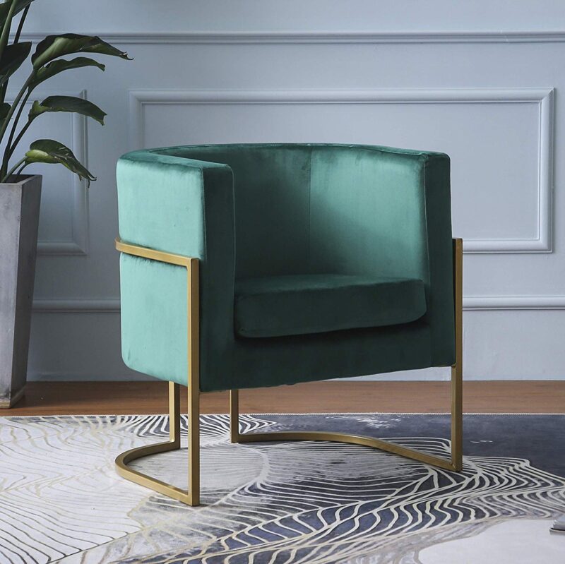 Gracie Accent Chair in Green Velvet - Image 4