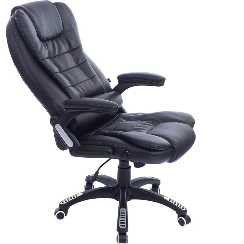 Executive Recline Padded Swivel Office Chair with Vibrating Massage Function, MM17 Black - Image 2