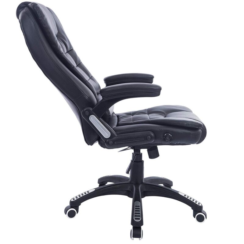 Executive Recline Padded Swivel Office Chair with Vibrating Massage Function, MM17 Black - Image 5