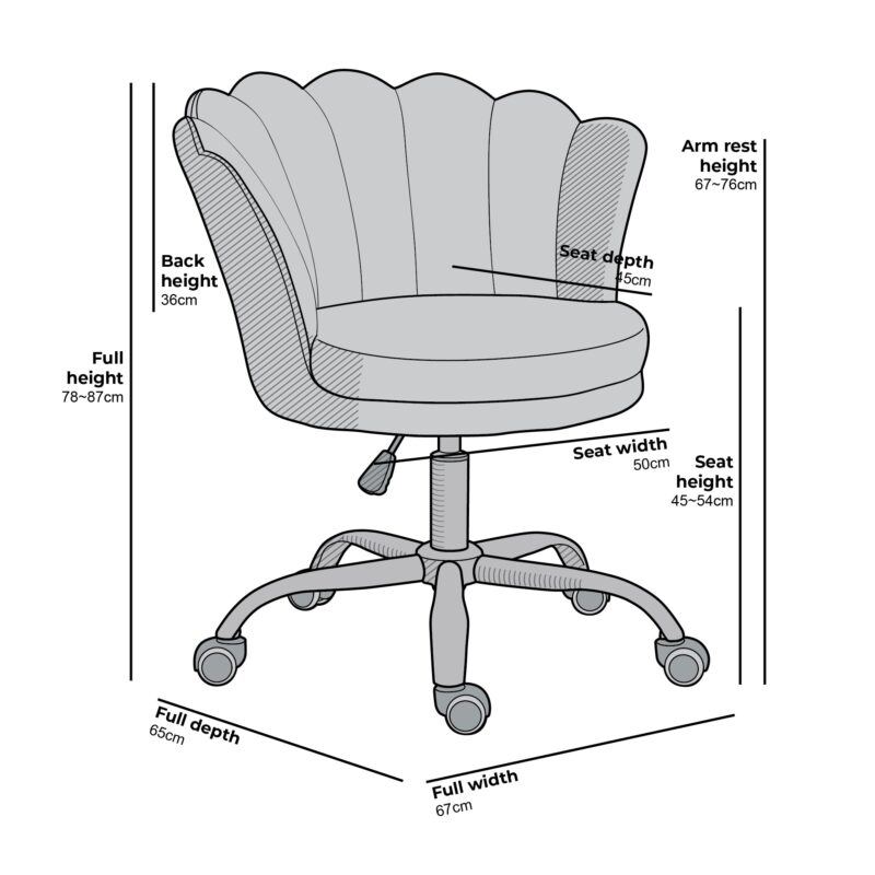 Hepburn Scalloped Swivel Chair (Grey Velvet) - Image 3