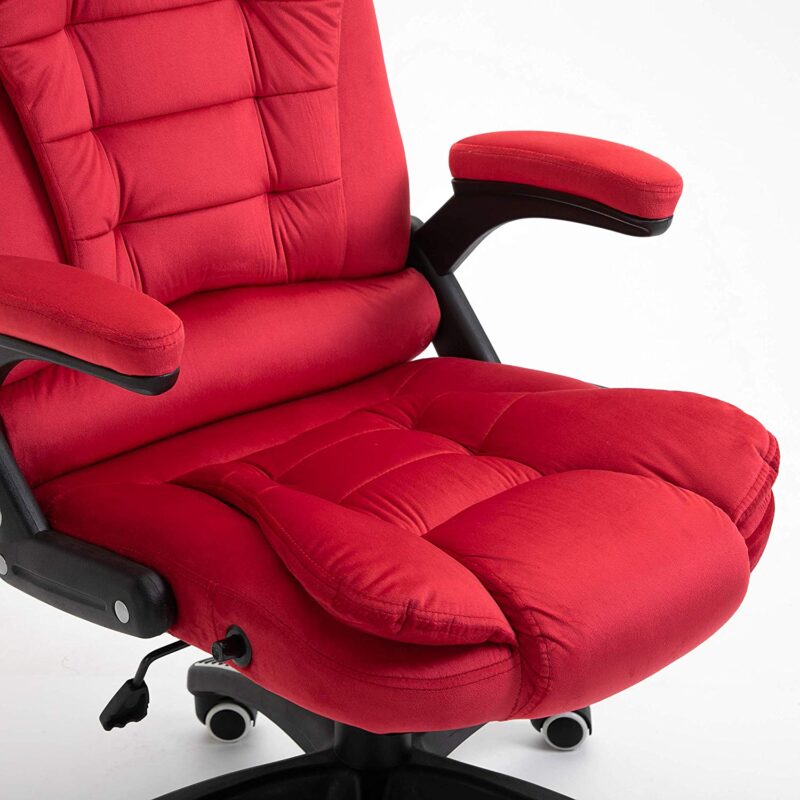 Executive Recline Extra Padded Office Chair Standard, MO17 Red Velvet - Image 8
