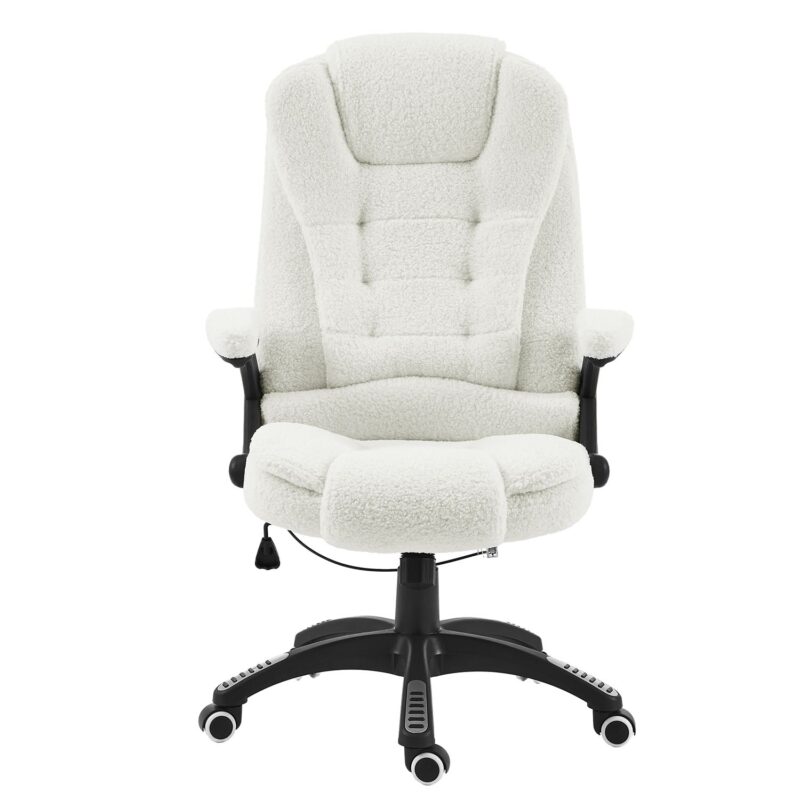 Executive Recline Extra Padded Office Chair Standard, MO17 White Teddy - Image 3
