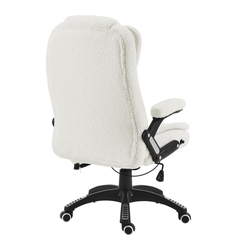 Executive Recline Extra Padded Office Chair Standard, MO17 White Teddy - Image 5