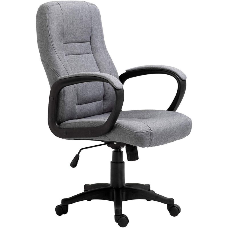 Swivel Office Desk Chair MO19 Grey Fabric - Image 2