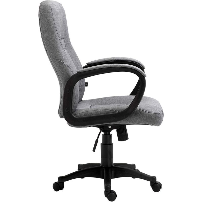 Swivel Office Desk Chair MO19 Grey Fabric - Image 4