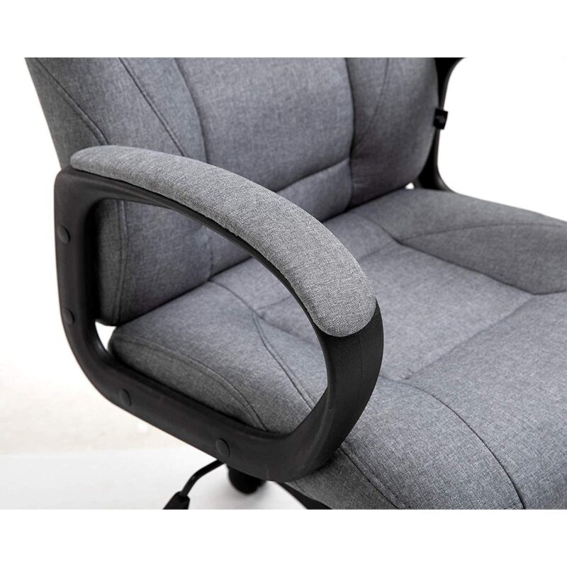 Swivel Office Desk Chair MO19 Grey Fabric - Image 7
