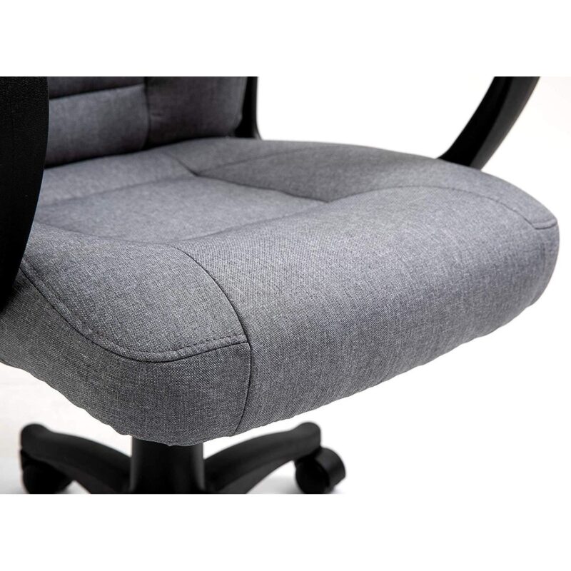 Swivel Office Desk Chair MO19 Grey Fabric - Image 8