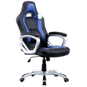 DaAls Racing Sport Swivel Office Chair in Black & Blue