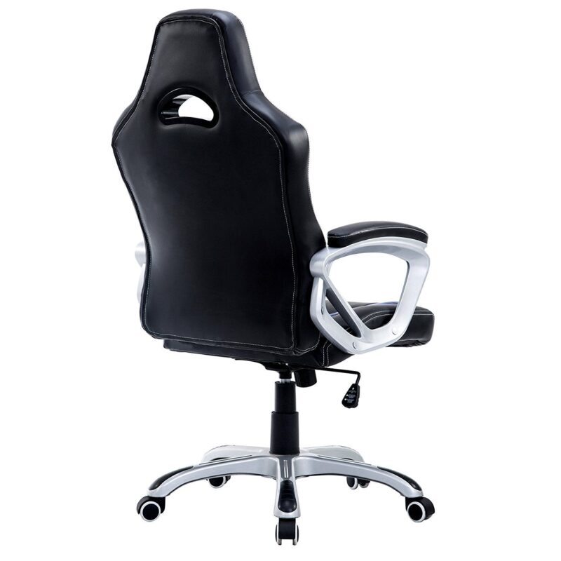 DaAls Racing Sport Swivel Office Chair in Black & Blue - Image 4