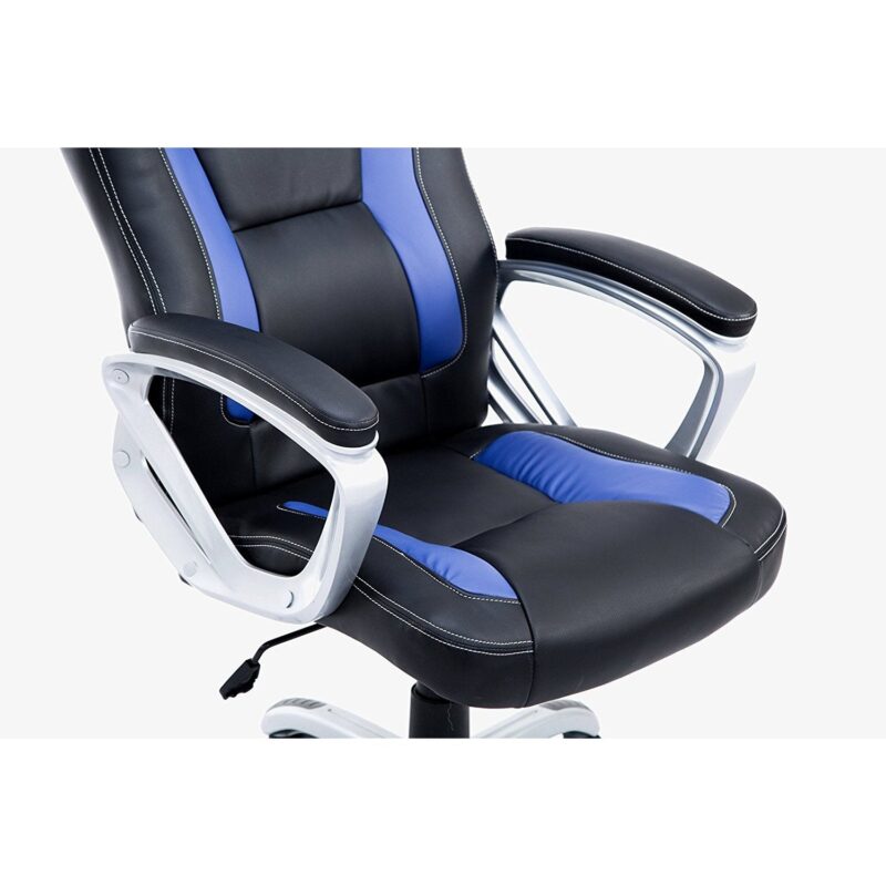 DaAls Racing Sport Swivel Office Chair in Black & Blue - Image 5