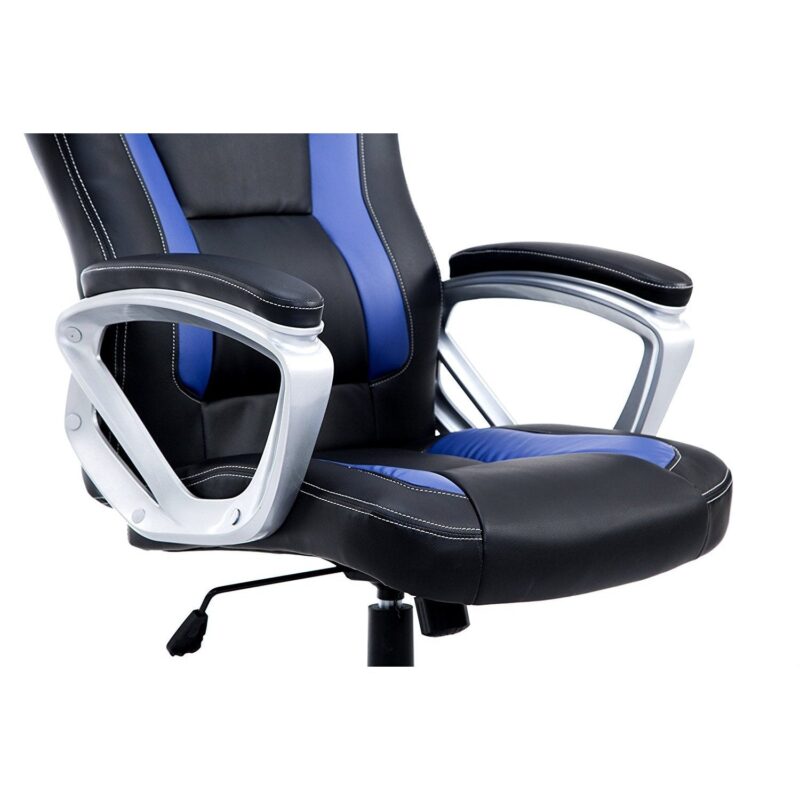DaAls Racing Sport Swivel Office Chair in Black & Blue - Image 6