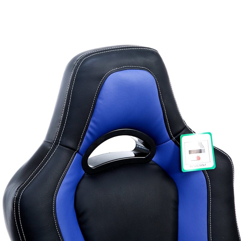 DaAls Racing Sport Swivel Office Chair in Black & Blue - Image 7